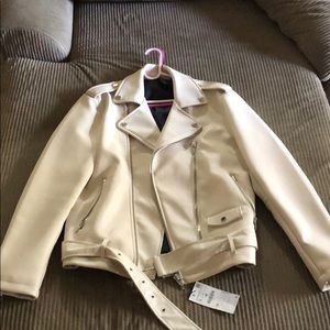 White faux leather jacket